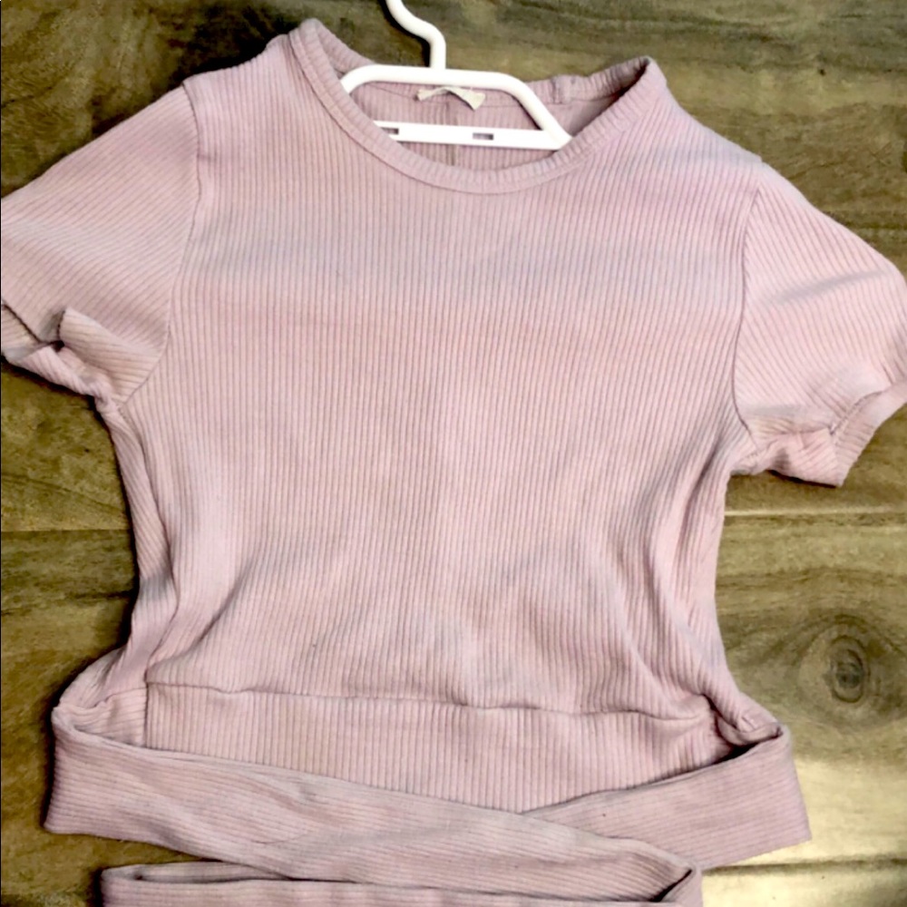 Purple crop-top the in back garage shirt xs womens